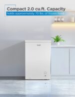 BLACK+DECKER 2.0 Cu. Ft. Compact Chest Freezer, Deep Freezer Holds Up To 70 Lbs. of Frozen Food, Removable Storage Basket, Manual Defrost, White - Image 2
