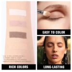 4 Colors Beige Nude Brown Pink Yellow Eye Shadow Powder Palette Makeup, Neutral Travel Matte Shimmer Creme QuadsEyeshadow Palette for Women Highly Pigmented Waterproof, paleta de sombras de ojos 01 - Image 4