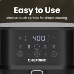 Chefman Air Fryer – 6 QT Compact Airfryer for Quick & Easy Meals in Minutes, Features Hi-Fry Technology for Extra Crisp, Touchscreen Controls with 4 Presets, Nonstick & Dishwasher Safe Basket - Black - Image 4