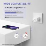 iPhone Charger Fast Charging,[MFi Certified] 2Pack 20W Type C Fast Charger Block with [10FT&6FT] USB C to Lightning Cable Compatible for iPhone 14/13/12/11 Pro Max/Xs Max/XR/X,iPad - Image 2