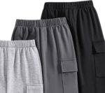 Nivne Tco Boys Casual Pants-Solid Color Soft Trousers-Toddler Boys 3 Pack Sweatpants Set (3-7 Years) - Image 2