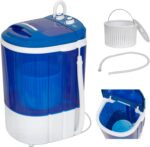 ZENY Portable Mini Washing Machine 8 lbs Washing Capacity Semi-Automatic Compact Washer Spinner Small Cloth Washer Laundry Appliances for Apartment, RV, Camping, Single Translucent Tub Blue - Image 7
