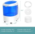 Giantex Portable Washing Machine, Mini Washer and Spinner Combo, 5.5lbs Washing Capacity, Semi-automatic Compact Laundry Machine for Apartment Dorm RV - Image 7