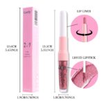 Kaely 2-in-1 Mauve Metallic Lipstick and Lip Liner Makeup, Shimmer Liquid Metallic Lipsticks for Women, Glitter Lip Gloss Stain Long Lasting Waterproof Smudge Proof 24 Hour, Vegan & Cruelty-Free, 16 - Image 6
