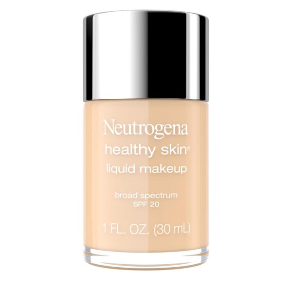 Suggest a better title and return a single title only without any other comments: Neutrogena Healthy Skin Liquid Makeup Foundation,Broad Spectrum SPF 20 Sunscreen,Lightweight & Flawless Coverage Foundation with Antioxidant Vitamin E & Feverfew,Natural Beige,1 fl. oz (Pack of 1)