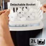 Silonn Ice Maker Countertop, 9 Cubes Ready in 6 Mins, 26lbs in 24Hrs, Self-Cleaning Ice Machine with Ice Scoop and Basket, 2 Sizes of Bullet Ice for Home Kitchen Office Bar Party - Image 5