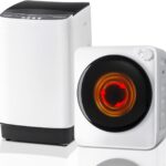 Portable Washer and Dryer Combo Set, 17 Lbs Full-Automatic Washing Machine and 1.8 Cu.Ft Portable Clothes Dryer, Compact Washer and Dryer with Stainless Steel Inner Tub, for Apt, Dorm, Home