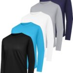 Long Sleeve Shirts for Men Moisture Wicking Mens Tee Shirts Workout Sun Protection T Shirt for Running
