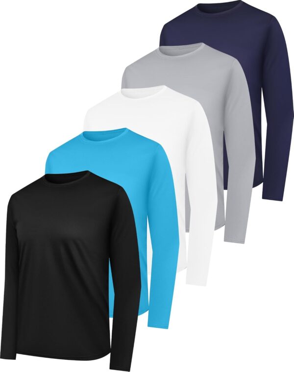 Long Sleeve Shirts for Men Moisture Wicking Mens Tee Shirts Workout Sun Protection T Shirt for Running