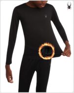 Spyder Kids Thermal Underwear Set - 2 Piece Moisture Wicking Insulated Girls Boys Thermal Set Base Layer Long Johns for Kids - Image 2