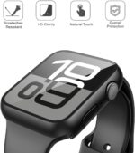 Misxi 2 Pack Tempered Glass Case Compatible for Apple Watch Series 11 (2025) Series 10 46mm, Screen Protector Cover for iWatch, Black - Image 2