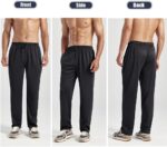 ZH 3 Pack Men's Sweatpants Open Bottom Joggers Lightweight Quick Dry Athletic Pants with Pockets for Workout & Lounge - Image 3