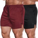 COOFANDY Men's 2 Pack Gym Workout Shorts Quick Dry Athletic Shorts 5 Inch Lightweight Sports Running Shorts with Pockets
