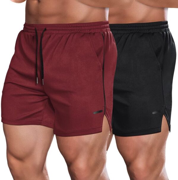 COOFANDY Men's 2 Pack Gym Workout Shorts Quick Dry Athletic Shorts 5 Inch Lightweight Sports Running Shorts with Pockets