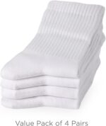 COTTON DAY Unisex School Kids Boys Girls Soft Cotton Black White Gray Navy Khaki Athletic Socks with Retro Stripes - Image 5