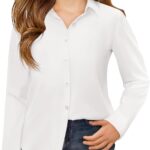Suggest a better title and return a single title only without any other comments: Haloumoning Girls Button Down Shirts Kids Long Sleeve Dress Shirts School Uniform Blouse 5-14 Years