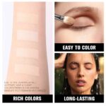 4 Colors Light Beige Nude Pink Ivory Eye Shadow Powder Palette Makeup, Neutral Matte Shimmer Cream Quad Eyeshadow Palette for Women Highly Pigmented Waterproof, paleta de sombras de ojos, Vegan - Image 4