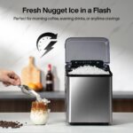 Typhur Fast Nugget Ice Maker Countertop with Self-Cleaning Pump, 35lbs/24H Crushed Pebble Ice Machine with Pellet Ice, 8 Packs Cleaner, Dual Ice Scoops for Home, Kitchen, Party, RV, Stainless Steel - Image 3