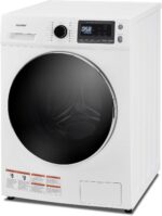 COMFEE’ 24" Washer and Dryer Combo 2.7 cu.ft 26lbs Washing Machine Steam Care, Overnight Dry, No Shaking Front Load Full-Automatic Machine, Dorm White