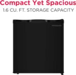 Frigidaire EFR115 Mini Refrigerator - Energy Saving - CFC Free - Slide Out Shelves - Ideal for for Dorm, Office, RV, Garage, Apartment - 1.6 Cubic Feet, Black - Image 2