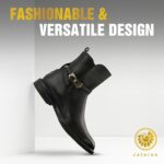 JATAREA Women’s Ankle Boots – Stylish Leather Block Heel Booties, Comfortable Fit with Cushioned Insole, Easy to Wear Fashion Boots for Everyday and Party Look - Image 7