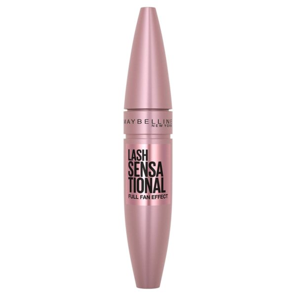 Maybelline Lash Sensational Washable Mascara, Lengthening and Volumizing for a Full Fan Effect, Blackest Black, 1 Count