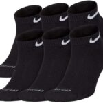Nike Dri-Fit Training Everyday Plus MAX Cushioned Low-Cut Ankle Socks 6 Pair Black White Swoosh Logo Large 8-12