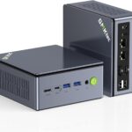 GMKtec Mini PC Gaming, M7 Ultra Ryzen 7 PRO 6850U 32GB DDR5 RAM + 512GB Hard Drive PCle SSD Oculink Dual NIC LAN 2.5G Desktop Computer, Dual USB4, HDMI 2.1, USB-C