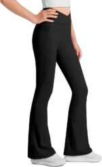 Suggest a better title and return a single title only without any other comments: JOCMIC Girls Flare Leggings Kids Bell Bottom High Waisted Yoga Dance Flared Bootcut Pants - Image 3