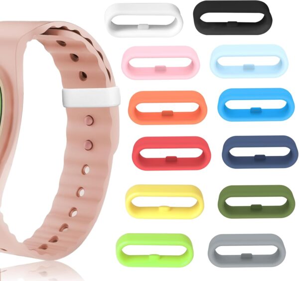 Multi-Color Band Keeper, Magic band locks, Silicone Fastener Rings Security Loop/Holder/Clips Compatible with Fitbit Charge/Charge HR/Garmin Vivofit/Disney Magic Bands 1.0/2.0 & More