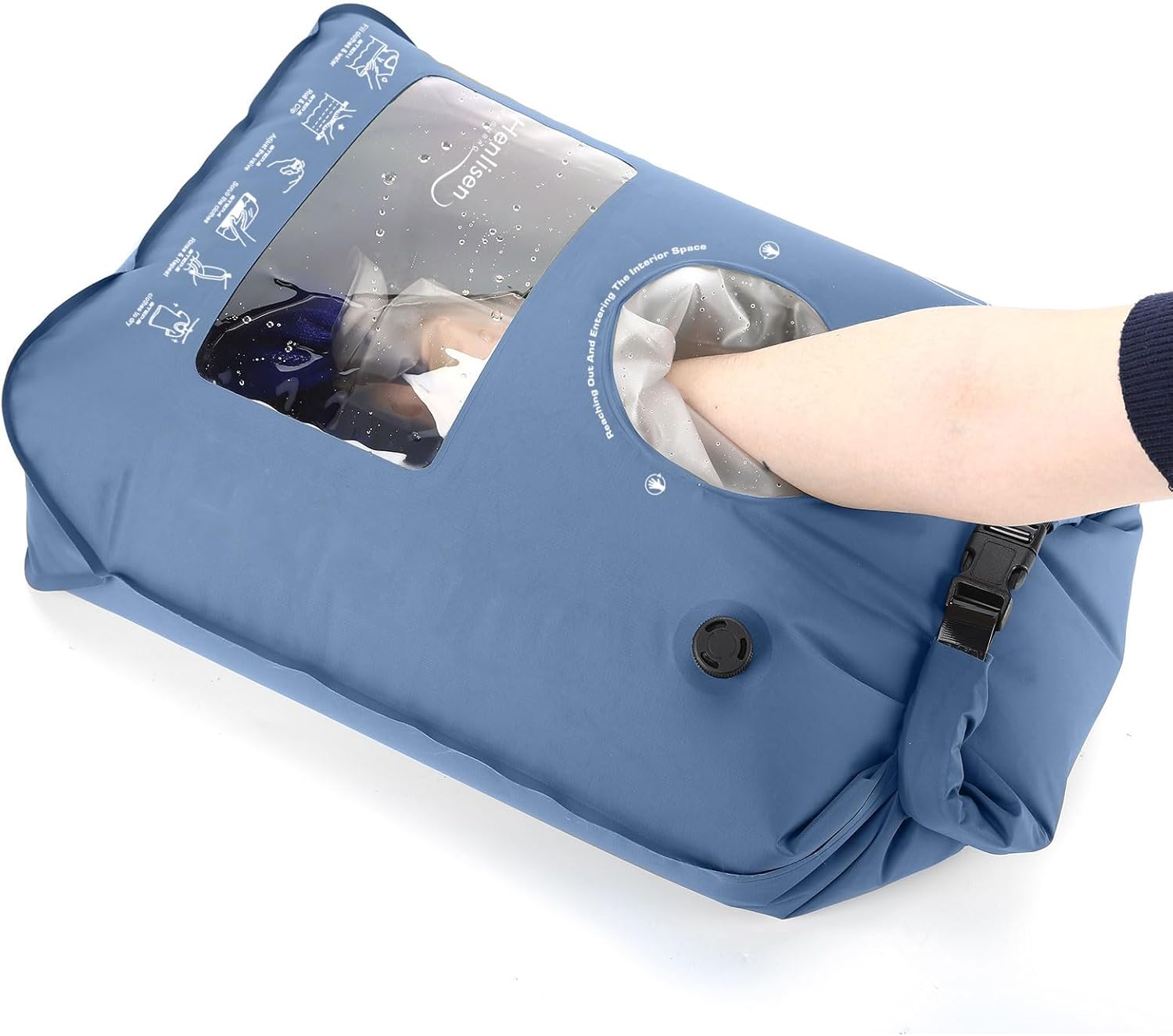 Wash Bag Portable Washing Machine for Camping Travel Laundry Washing Wash Bag Portable Washing Machine for Camping Travel Laundry Washing Bag Baby Clothes Manual Washer Dry Bags Self-sufficient Hand Wash Clothes for Outdoor Traveller RV Backpacking Adventures Essential