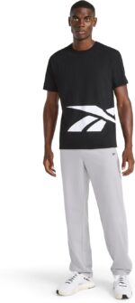 Reebok Mens Big Short Sleeve Crewneck T-Shirt, Standard Fit, Lightweight Cotton-Poly Jersey Fabric - Image 3