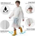 Suggest a better title and return a single title only without any other comments: Opret 2 Pack Raincoats for Kids, Reusable Rain Ponchos with Hood and Sleeves Waterproof Rain Coats for Boys and Girls - Image 6