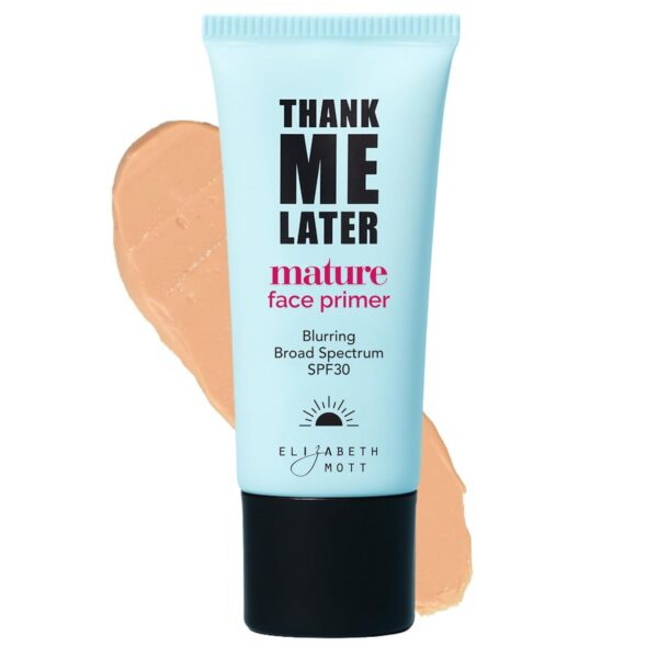 Suggest a better title and return a single title only without any other comments: Elizabeth Mott Thank Me Later Blurring Face Primer SPF 30 – Lightweight, Hydrating Makeup Primer - Smooths Fine Lines & Wrinkles for a Soft-Focus Finish – Mineral-Based, Cruelty-Free Formula – 30g