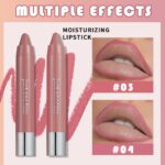 2Pcs Mauve & Pink Hydrating Cream Lipsticks Lip Crayon for Women, Moisturing Lipstick Longwear Lip Liner Crayon Set for Ombre Shades, Matte Creamy Lips Stick Natural Nourishing Lips Balm Set, B - Image 4
