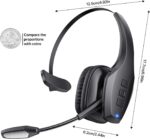 Trucker Bluetooth Headset, Wireless Headset with Mic, Bluetooth Headsets with Dual Noise Cancelling Microphone & Mute Button, 55Hrs Working Time PC Headsets for Cell Phones, Computer, Truck Driver - Image 9