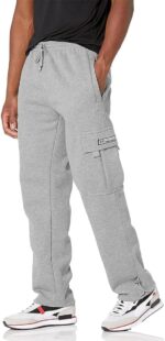 Men's Cargo Sweatpants Casual Fleece Joggers Loose Fit Open Bottom Athletic Pants for Men with Pockets - Image 6
