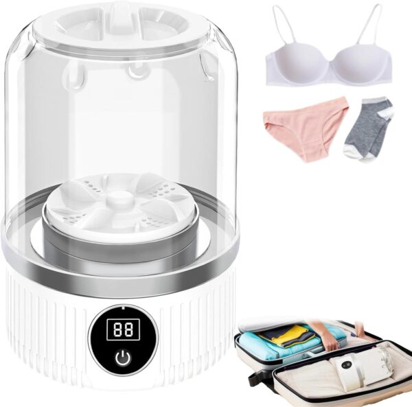 Portable Washing Machine, Underwear Washer, Small Washing Machines, Mini Washing Rechargeable Cordless Washing-Machine, Laundry Cup for Bra, Underwear, Socks (1 L capacity)