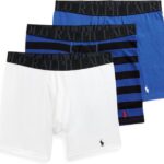 POLO RALPH LAUREN Underwear Boxer Brief, 3-Pack, Stretch Classic Fit, Moisture Wicking Pouch, Regular, Trunk & Long Leg