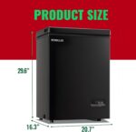 Deep Freezer Chest 3.5 Cubic Feet Freezers with Temperature Display Panel Mini Freezer with Removable Basket Suitable for Apartment Garage Dorm BLACK - Image 4