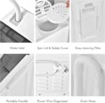 COSTWAY Portable Washing Machine, Twin Tub 26lbs Capacity Laundry, 18lbs Washer and 8lbs Spinner Combo with Timer Knobs, Built-in Drain Pump, Compact Washer for Home Dorm Apartment (Grey+White) - Image 8