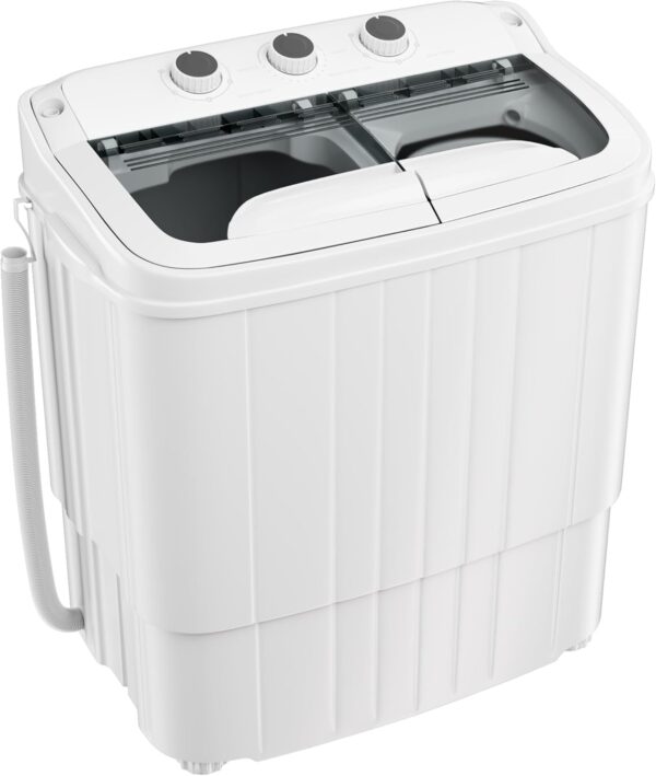 Pataku Portable Washing Machine, 17.6 Lbs Compact Mini Washer and Dryer Combo,Twin Tub Laundry Washer with Spin Cycle, Soaking Function Ideal for Apartment, Dorms, RVs Camping, Grey