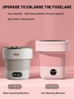 Portable Washing Machine, Mini Washer,16L Upgraded Large Capacity Foldable Washer.Deep Cleaning of Underwear, Baby Clothes and Other Small Clothes.Suitable for Apartments, Dormitories, Hotels.(Pink) - Image 5
