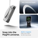 Spigen for Galaxy Z Flip 7 Case, Ultra Hybrid Pro MagFit [Hinge Protection] [Qi2.1 Certified/Magnet for Galaxy] - Clear White - Image 5