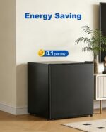 1.6 Cu Ft Mini Fridge with Freezer - 30dB Ultra Quiet Upright Freezer for Bedroom, Dorm & Office | Compact Fridge, Adjustable Thermostat, Reversible Door, ETL Certified - Image 3