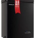 Deep Freezer Chest 3.5 Cubic Feet Freezers with Temperature Display Panel Mini Freezer with Removable Basket Suitable for Apartment Garage Dorm BLACK