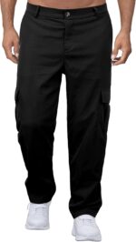 Comdecevis Mens Casual Cargo Pants Baggy Straight Leg Sweatpants with Large Flap Pockets Hiking Sports Trousers - Image 6