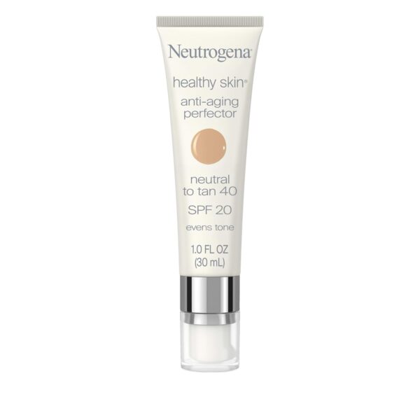 Suggest a better title and return a single title only without any other comments: Neutrogena Healthy Skin Anti-Aging Perfector - with Retinol, Tinted Moisturizer with SPF 20 & Sheer Coverage that Smooths Skin Texture & Reduces the Look of Fine Lines, Natural to Tan (40), 1oz (30mL)