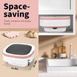 Portable Mini Washing Machine, 16L Foldable Washer and Dryer with 3 Modes Deep Cleaning, Upgraded Small Collapsible Laundry for Hotel, Apartment, Home and Travel - Pink - Image 6