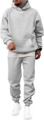 JMIERR Men's 2 Piece Outfits Hoodie Sweatshirt Tracksuit & Joggers Sweatpants Sweatsuit Set